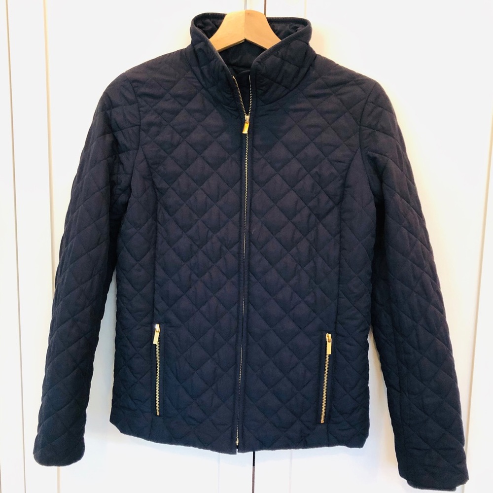 J Crew Navy Quilted Jacket